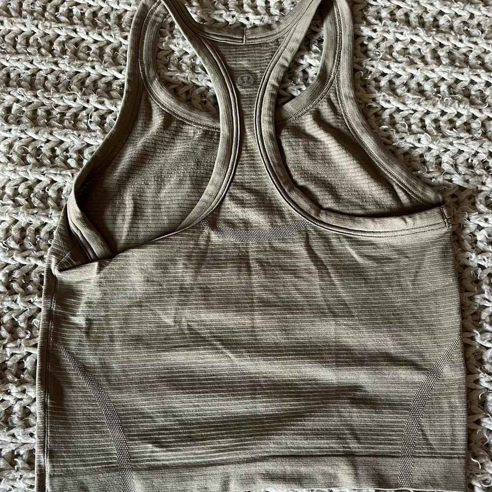 Women's Tan Racerback Tank Top - Picture 2 of 2